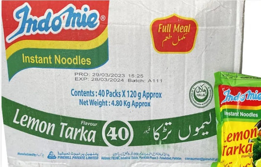 Indomie Lemon Tarka Flavour Instant Noodles, 120g, Pack of 40 Noodles