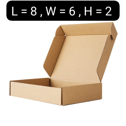 Shipping Box Size (L=8 , W=6 , H=2 )Plain Packing Boxes Bundle of 10 & 20 Box -Shipping Boxes ,Packing Material-Gift Boxes(Size Inch SHOW HA)