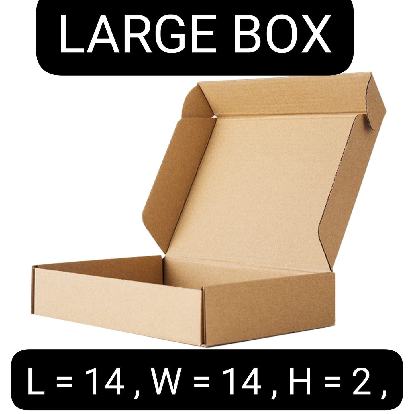 Shipping Box LARGE Size (L=14, W=14, H=2)Plain Packing Boxes Bundle of 10 & 20 Box -Shipping Boxes ,Packing Material-Gift Boxes(Size Inch SHOW HA)